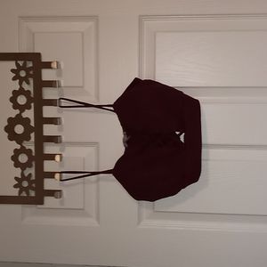 Charlotte Russe burgandy bralette...sz med..with criss coss action ..sexy